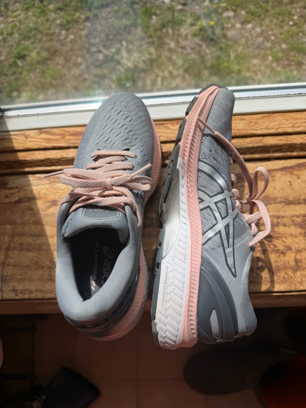 ASICS Gel Kayano Women's Gray and Pink Athletic Running Shoes